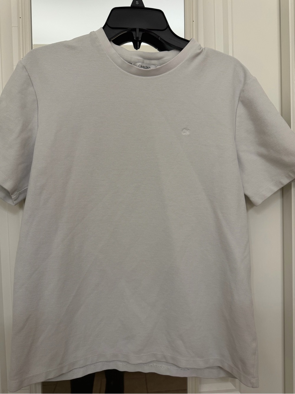 Calvin Klein Men's Crewneck Short-Sleeve Pique Tee in White